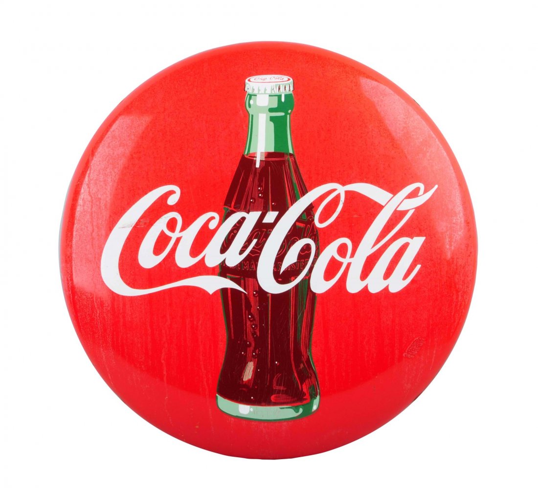 1950's Coca - Cola Button with Bottle. (1 of 1)