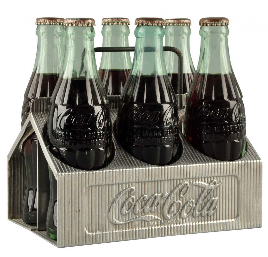 Embossed 1950's Coca - Cola Aluminum Carrier. (1 of 3)