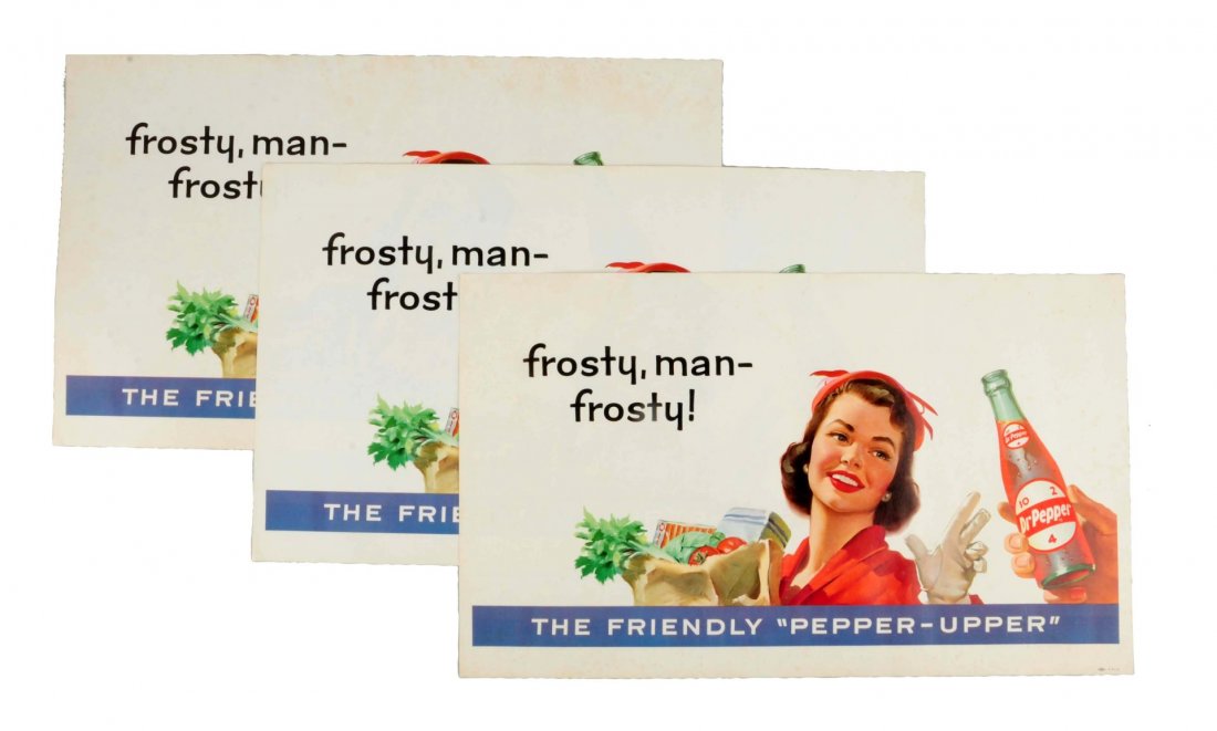 Lot Of 3: 1950's Dr. Pepper Paper Posters. (1 of 1)