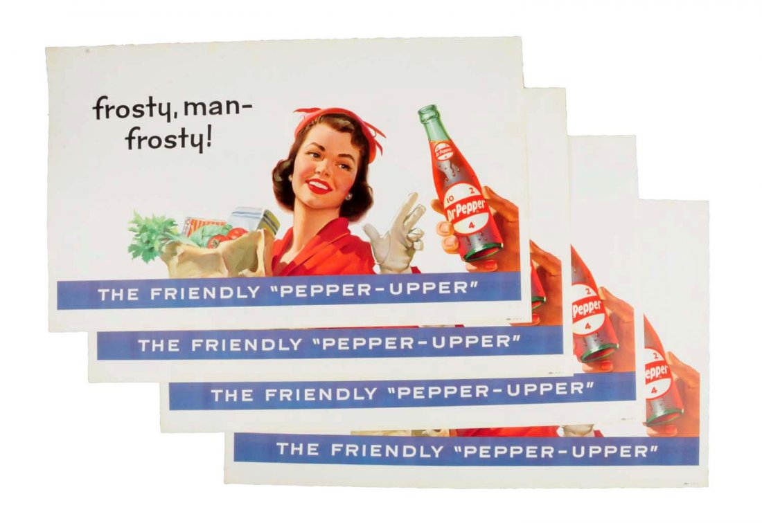 Lot Of 4: 1950's Dr. Pepper Paper Posters. (1 of 1)
