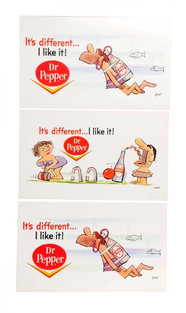 Lot Of 3: 1960's Dr. Pepper Paper Posters. (1 of 1)