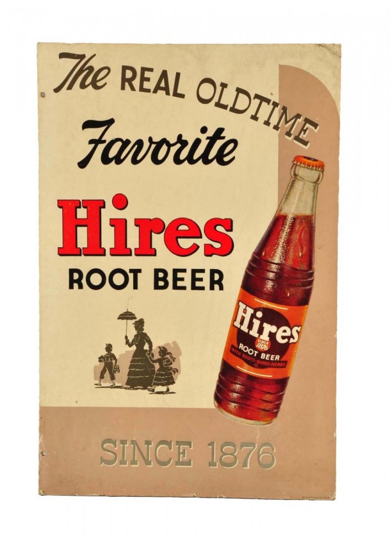 1950's Hires Root Beer Cardboard Sign. (1 of 1)