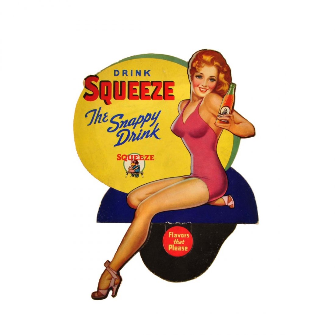 1940's Squeeze Cardboard Bottle Topper. (1 of 1)