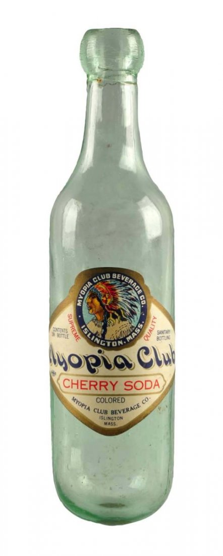 Early Paper Label Myopia Club Soda. (1 of 3)