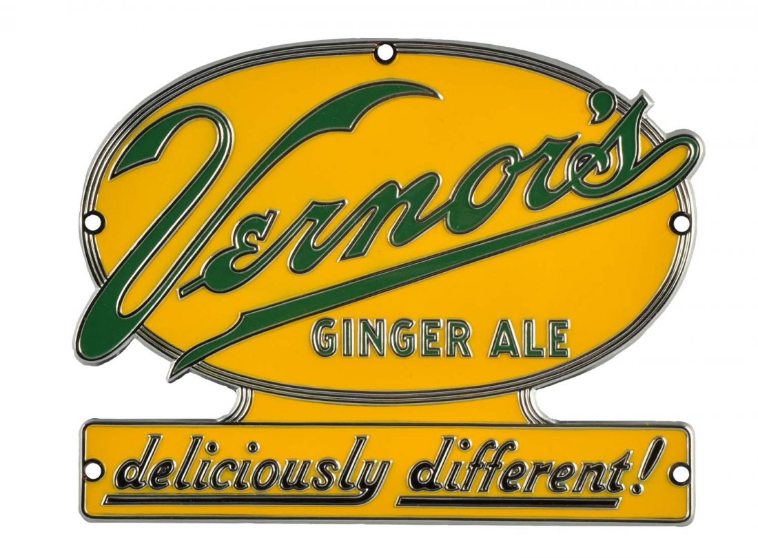 1940's Vernor's Metal Dispenser Tag. (1 of 1)