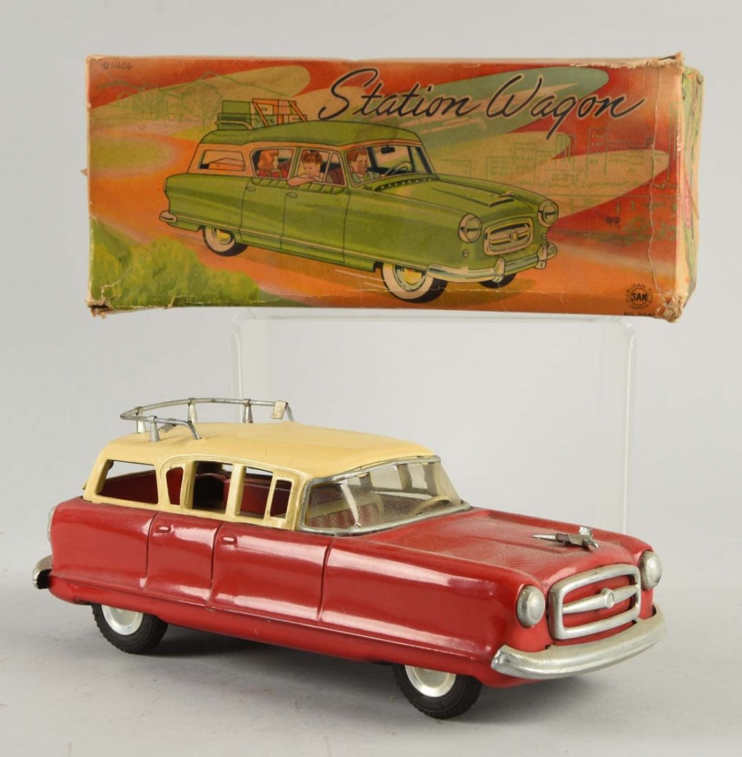 Japanese Tin Litho Friction Station Wagon. (1 of 2)