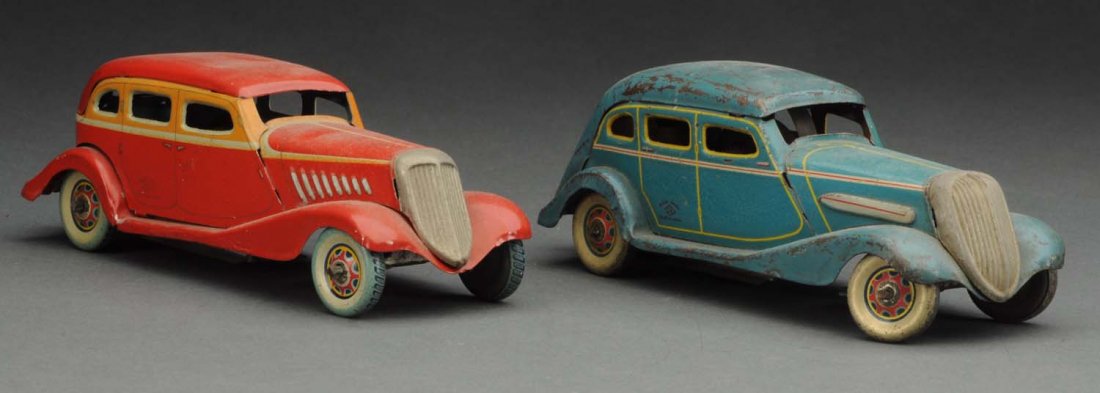 Lot Of 2: Japanese Pre War Tin Litho Automobiles. (1 of 3)