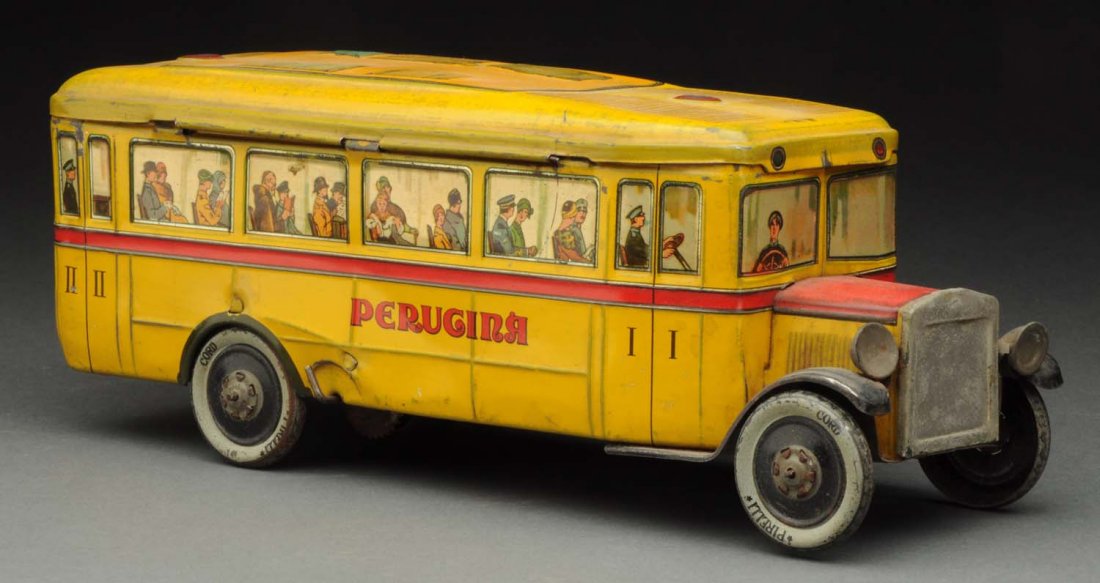 Italian Tin Litho Single Deck Bus Biscuit Tin. (1 of 4)