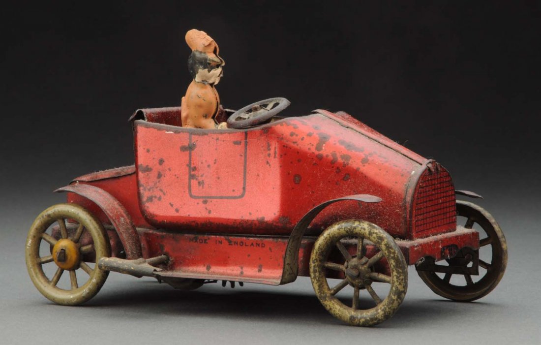 Early English Tin Litho Wind-Up Roadster. (1 of 2)