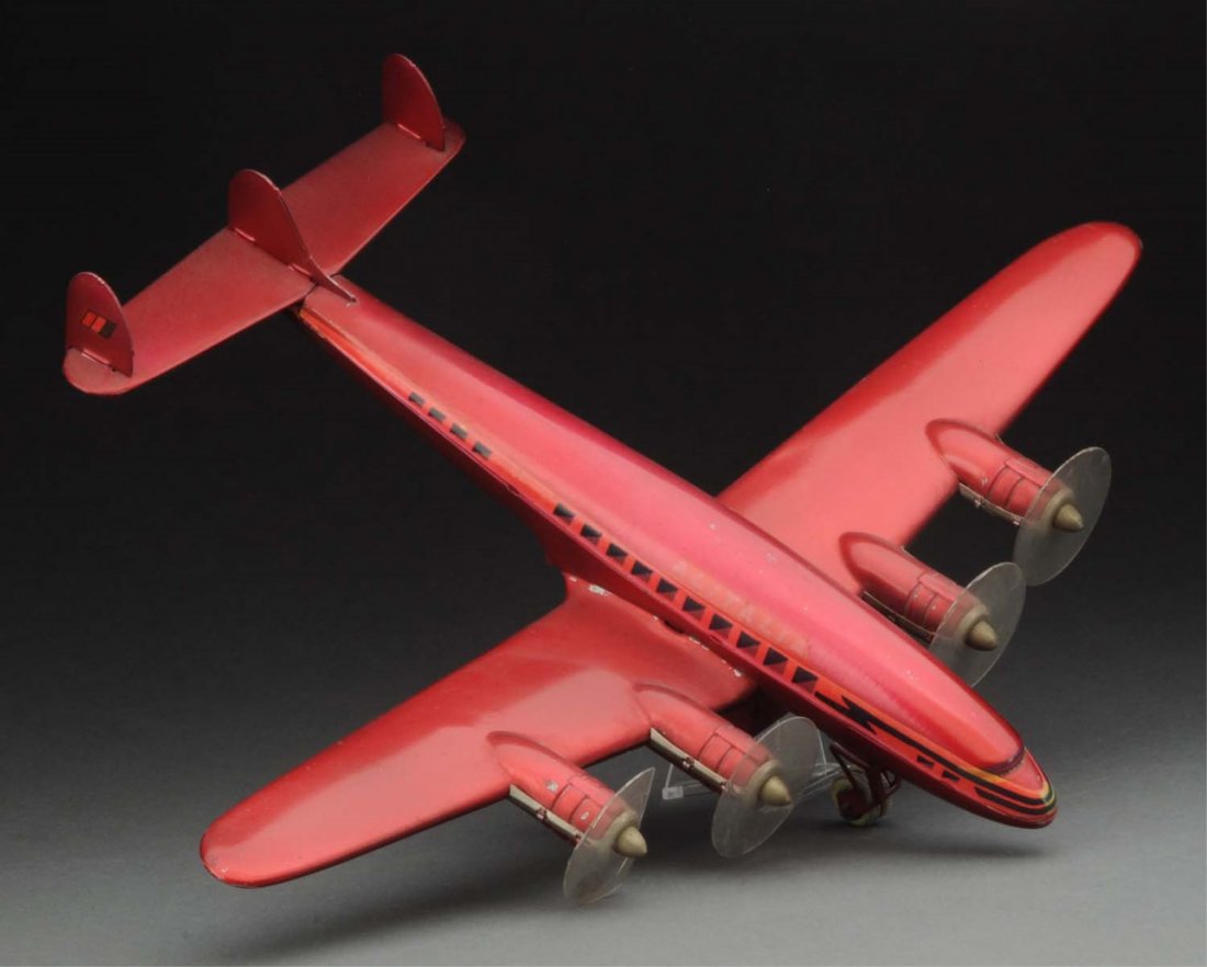 Italian Tin Litho Constellation Type Airplane. (1 of 2)