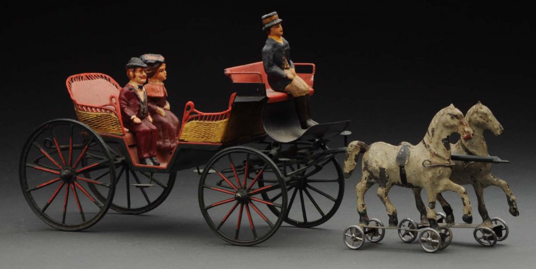 Early European Made Twin Horse Drawn Open Carriage (1 of 2)
