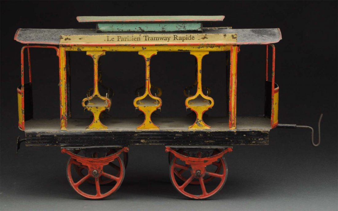 Early French Handpainted Tram Trailer. (1 of 4)
