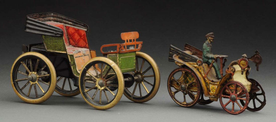Lot of 2: Early German Tin Litho Vis-À-Vis Autos. (1 of 2)