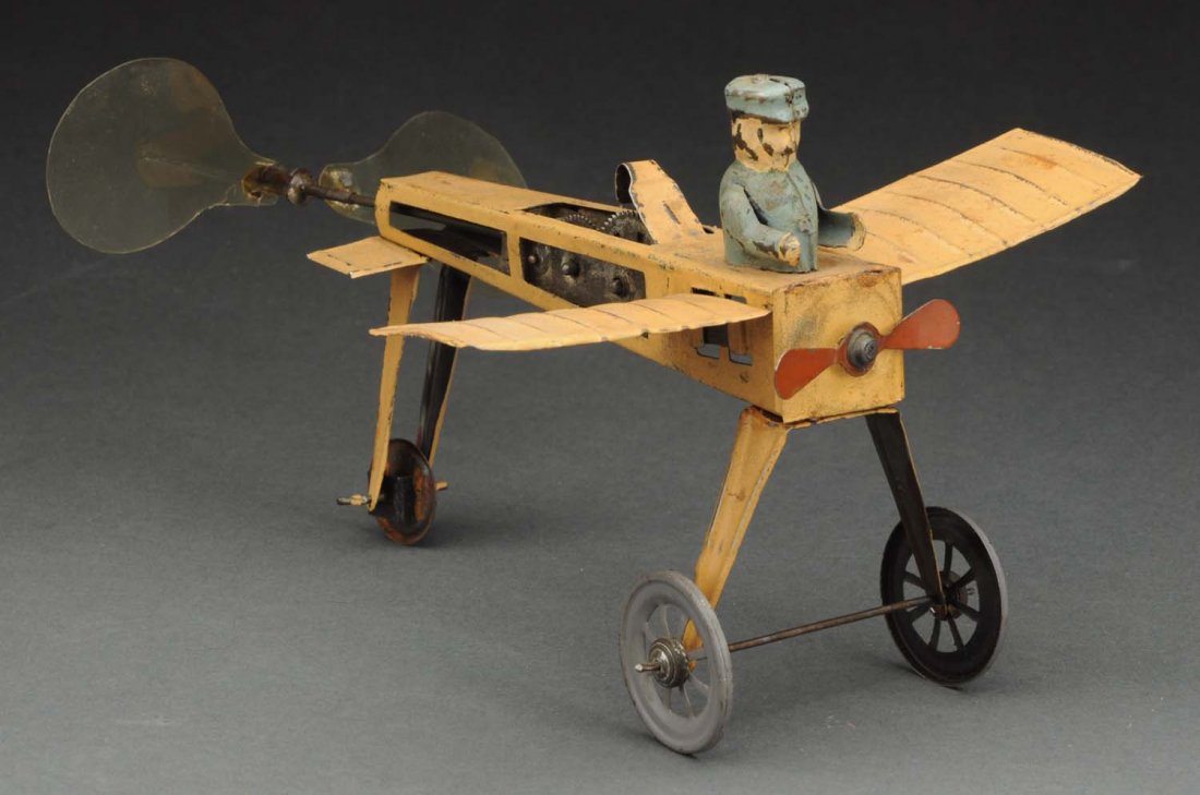 Early German Tin Wind Up Single Wing Airplane Toy. (1 of 3)