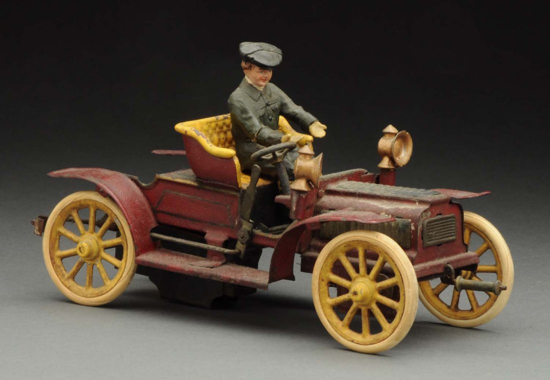 Early Hand Painted German Clockwork Roadster Auto. (1 of 3)