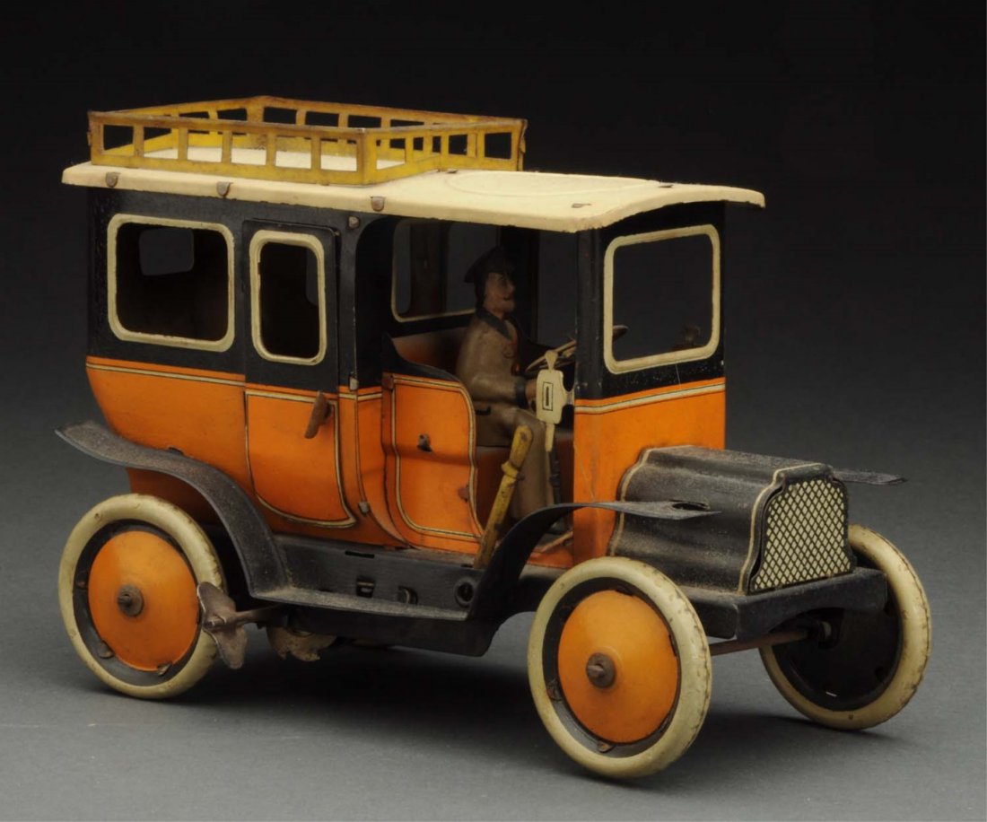 German G&K Tin Litho Wind-Up Taxi Cab. (1 of 3)