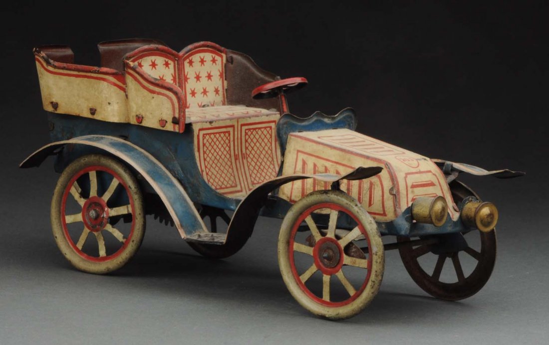 Early German Tin Litho Wind-Up Open Touring Car. (1 of 3)