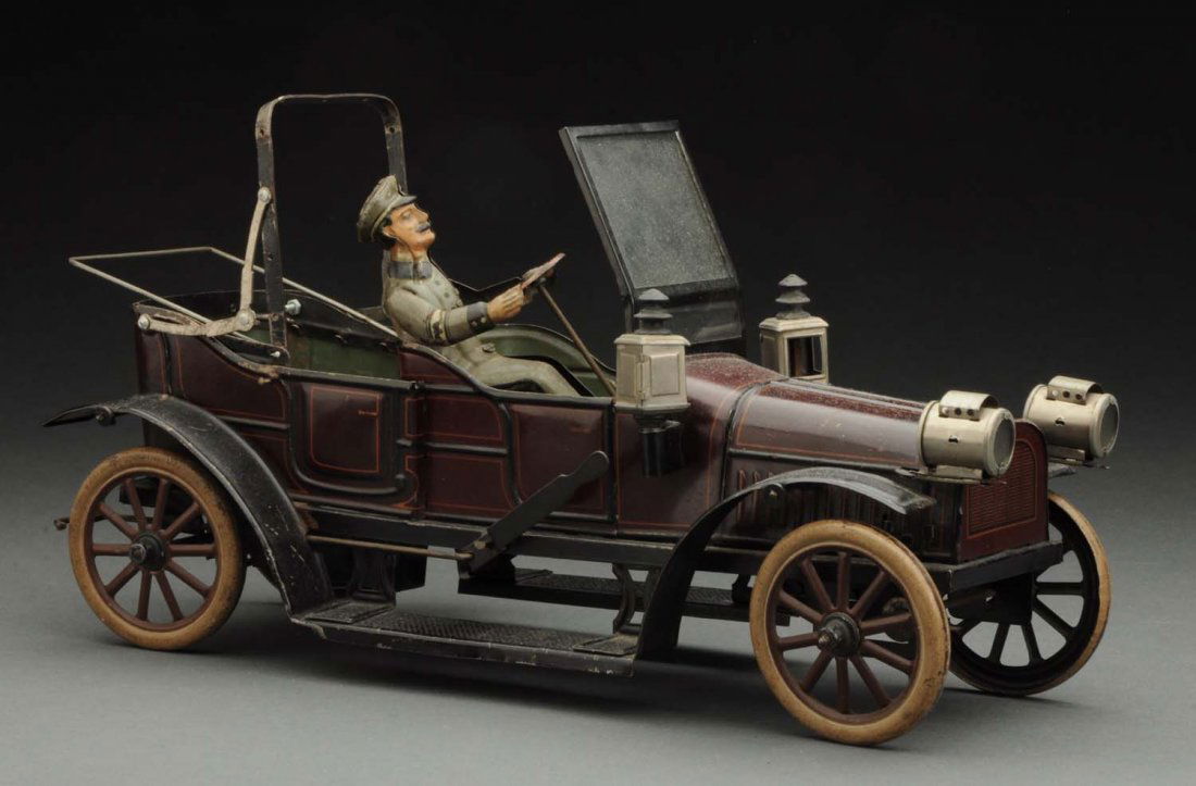 German Tin Litho Wind-Up Cabriolet Automobile. (1 of 3)