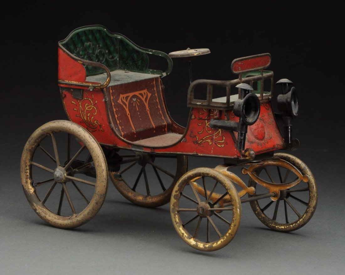 German Issmayer Tin Litho 2 Seat Run-About Auto. (1 of 4)