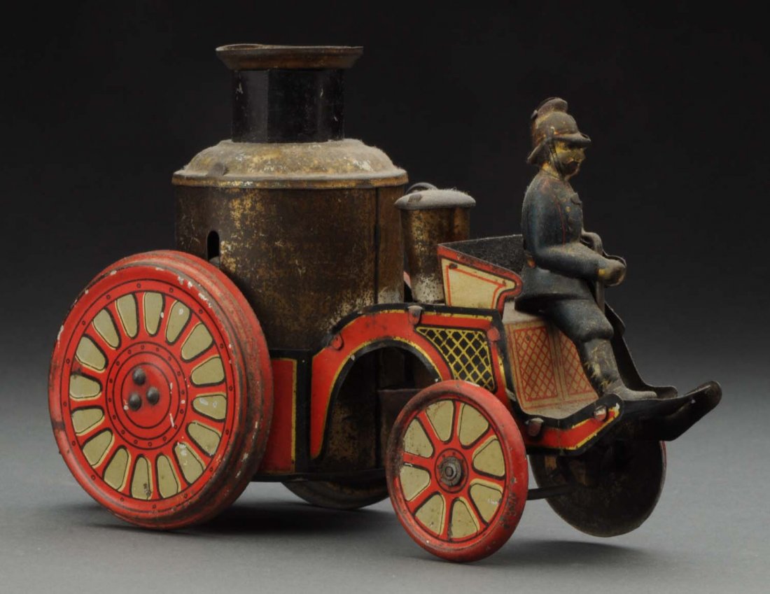 Early German Tin Litho Fire Pumper Toy. (1 of 3)