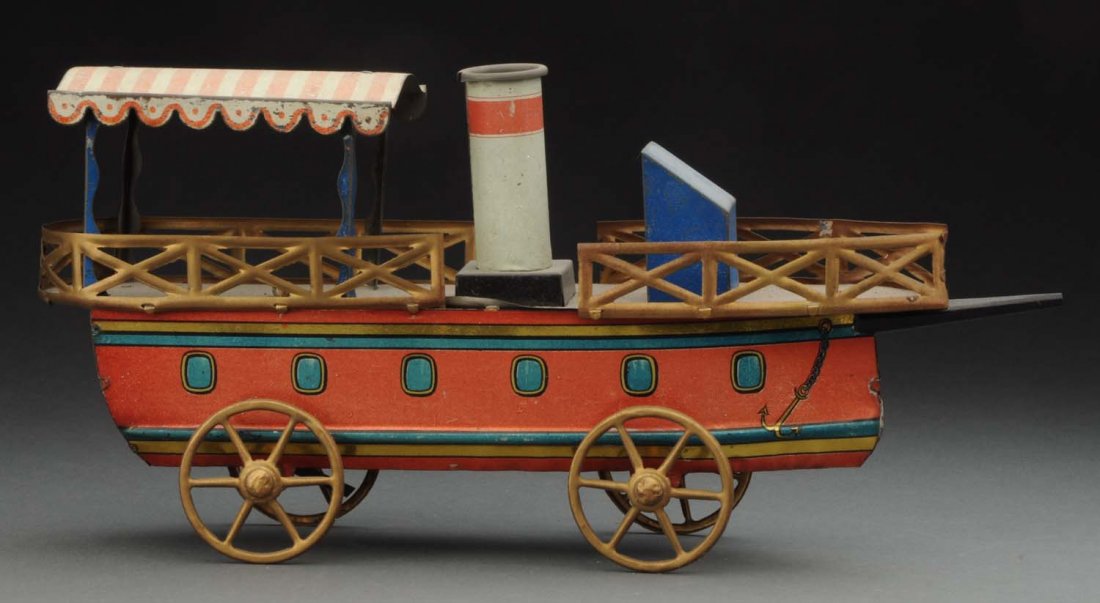 Early German Tin Litho Yacht Type Ship. (1 of 2)