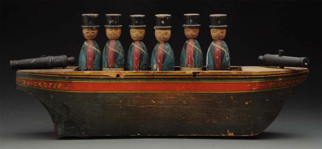 Early Paper Over Wood Game of Skittles. (1 of 2)