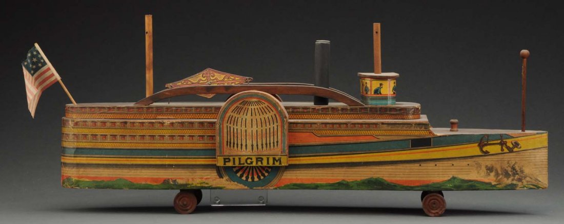 Reed Paper on Wood Sidewheeler Pilgrim Steam Boat. (1 of 2)