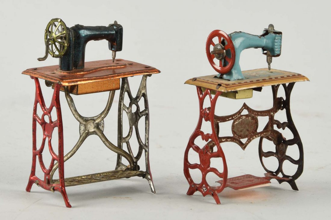Lot Of 2: German Tin Sewing Machine Penny Toys. (1 of 1)