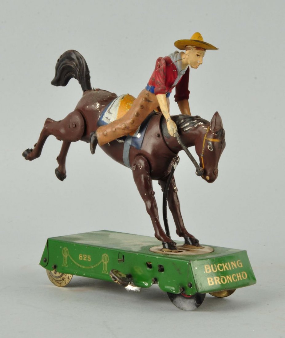 German Lehmann Tin Litho Wind-Up Bucking Bronco. (1 of 3)