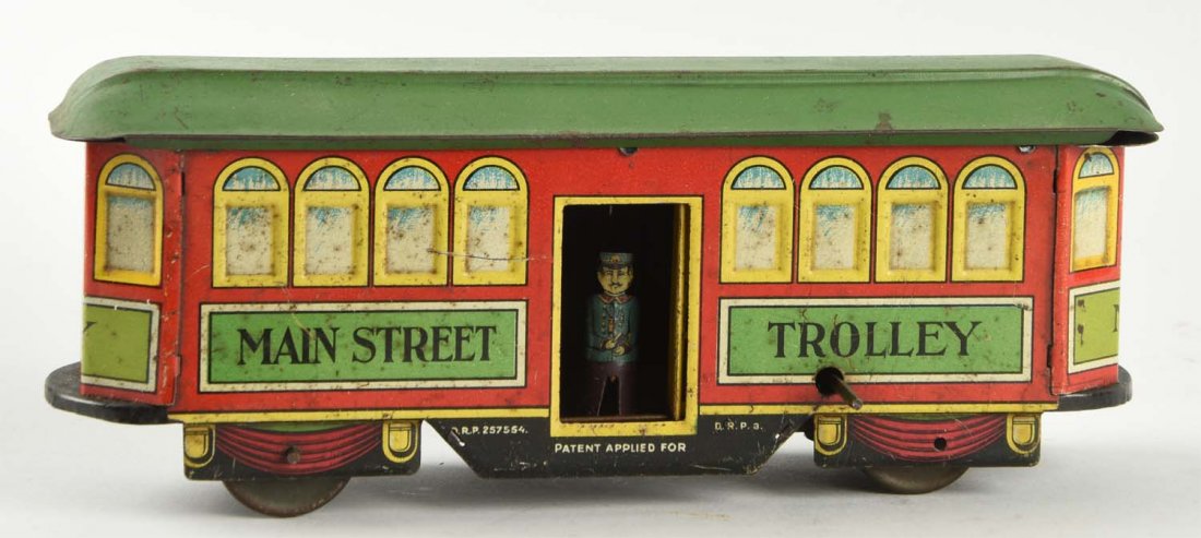 German Tin Litho Nifty "Main Street" Trolley. (1 of 2)