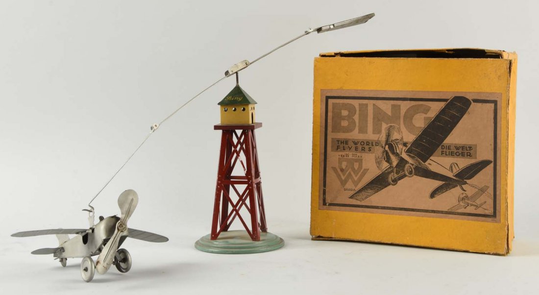 Bing Tin Litho Wind Up Airplane Set. (1 of 1)