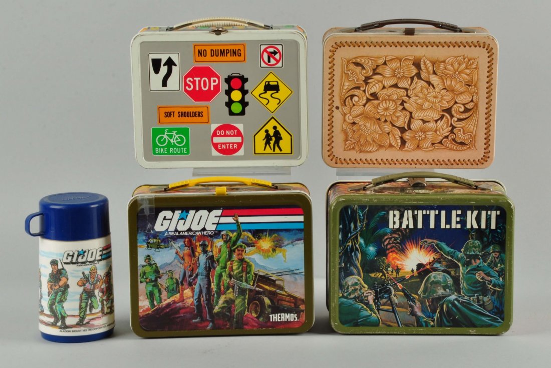 Lot Of 4: Assorted Lunch Boxes With Thermos. (1 of 2)