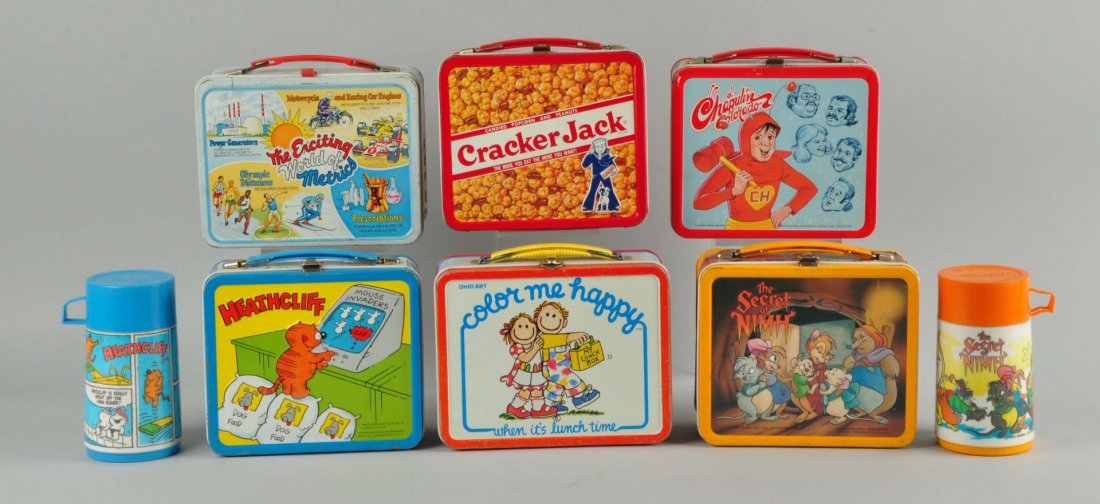 Lot Of 6: Assorted Lunch Box With Thermos. (1 of 2)