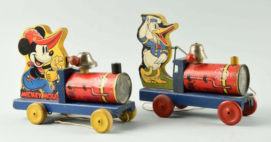 Lot of 2: Fisher Price Paper on Wood Choo-Choos. (1 of 2)