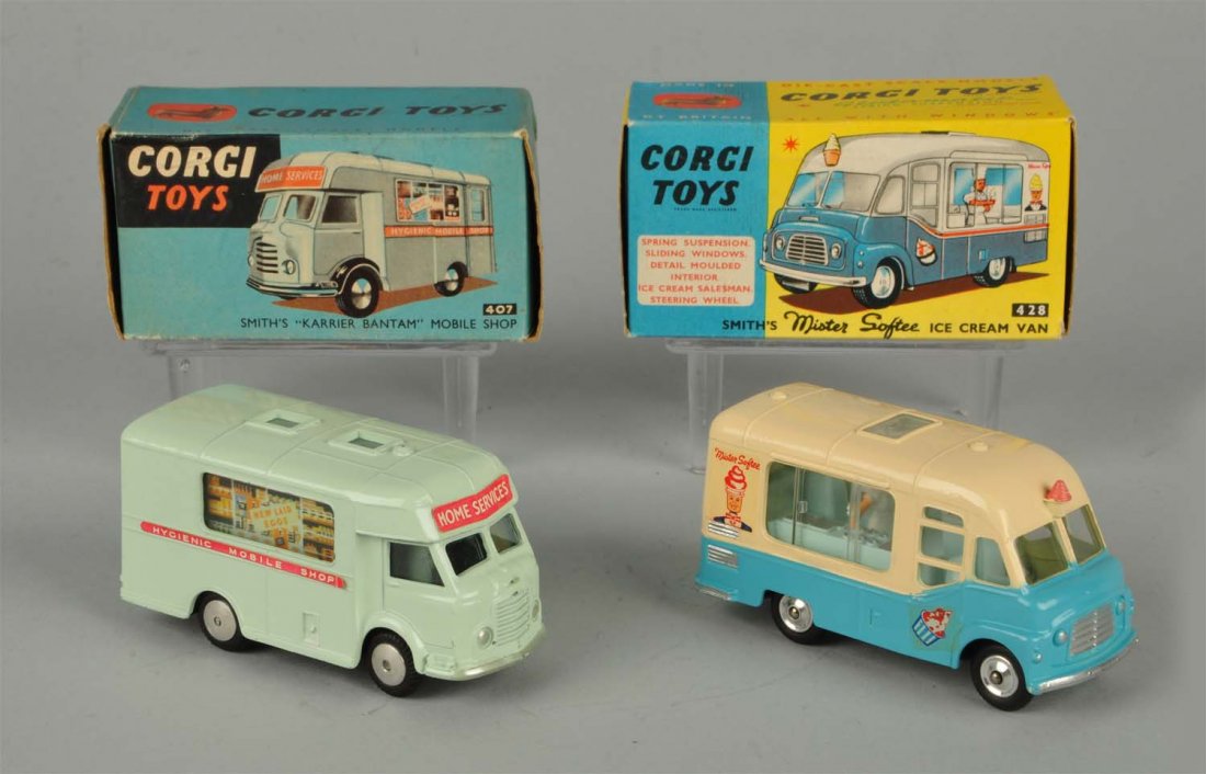 Lot Of 2: Corgi #407 Mobile Shop & #428 Ice Cream (1 of 5)