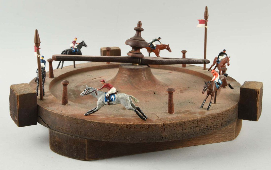 Early Wooden Horse Race Spinner Game. (1 of 1)