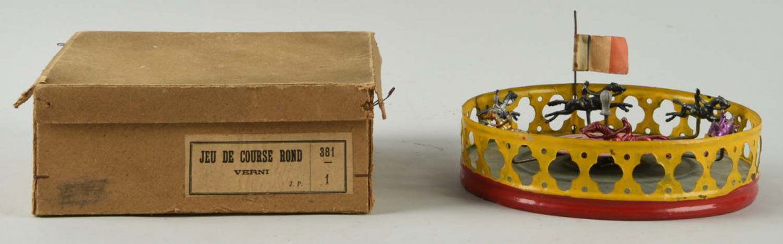 French Tin Horse Race Gambling or Toy Item. (1 of 1)