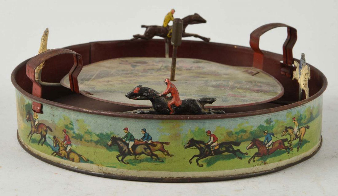 Tin Horse Race Gambling or Toy Item.: Condition (Good). Size 7 -1/2" Dia.