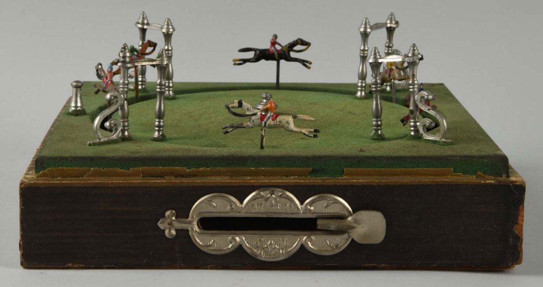 French Six Player Gambling or Toy Horse Race Game. (1 of 2)