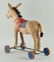 Prewar Steiff Mohair Donkey on Wheels With ID. - 2