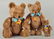 Family of 3Caramel Mohair Original Teddy Bears.