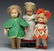 Lot of 3: Felt Cloth Dolls.