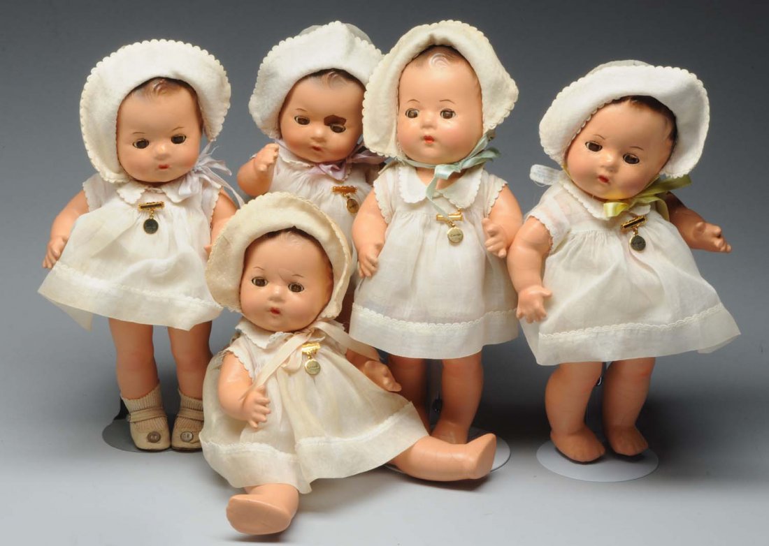 Set of “Dionne Quintuplet” Toddler Dolls. (1 of 1)