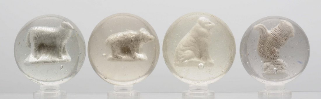 Lot of 4: Sulphide Marbles. (1 of 2)