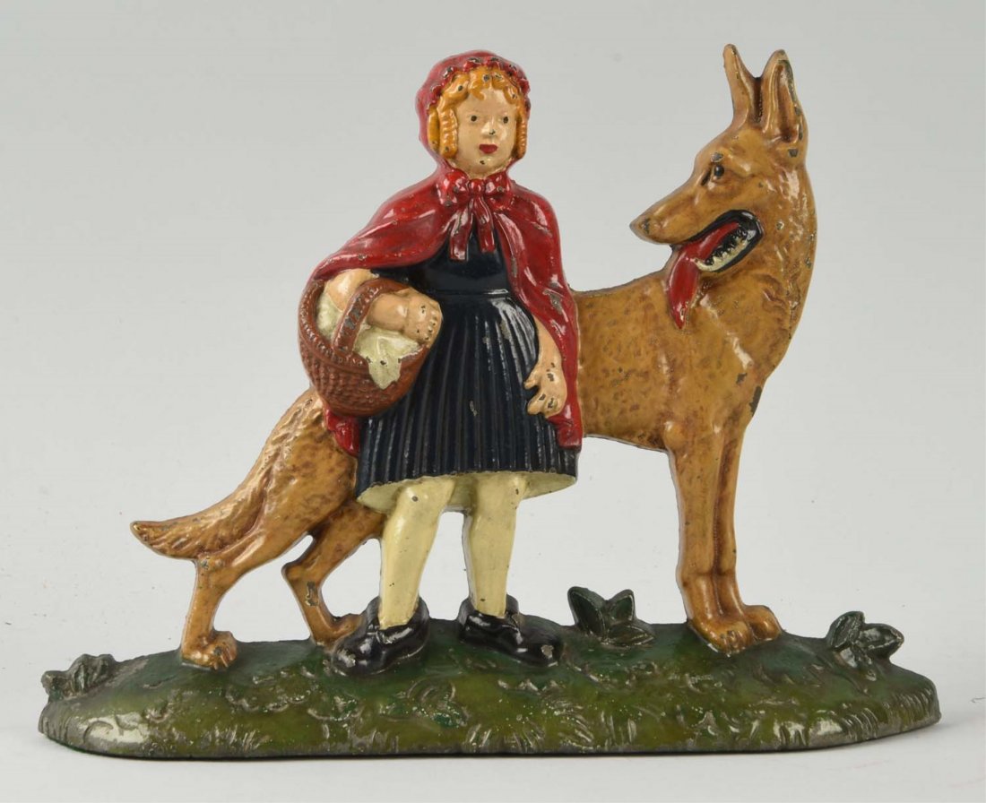 Cast Iron Little Red Riding Hood & Wolf Doorstop. (1 of 2)