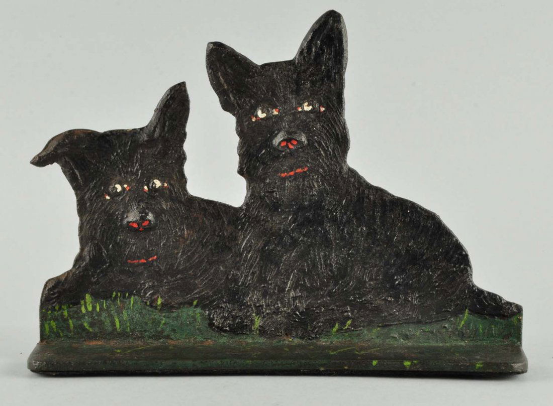 Cast Iron Twin Scotties Dog Doorstop. (1 of 3)