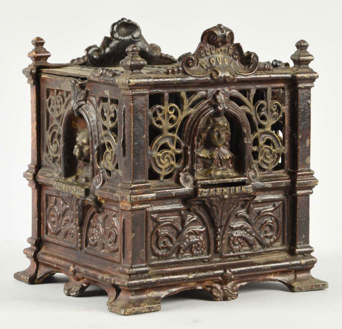 Large Fidelity Trust Cast Iron Still Bank. (1 of 2)