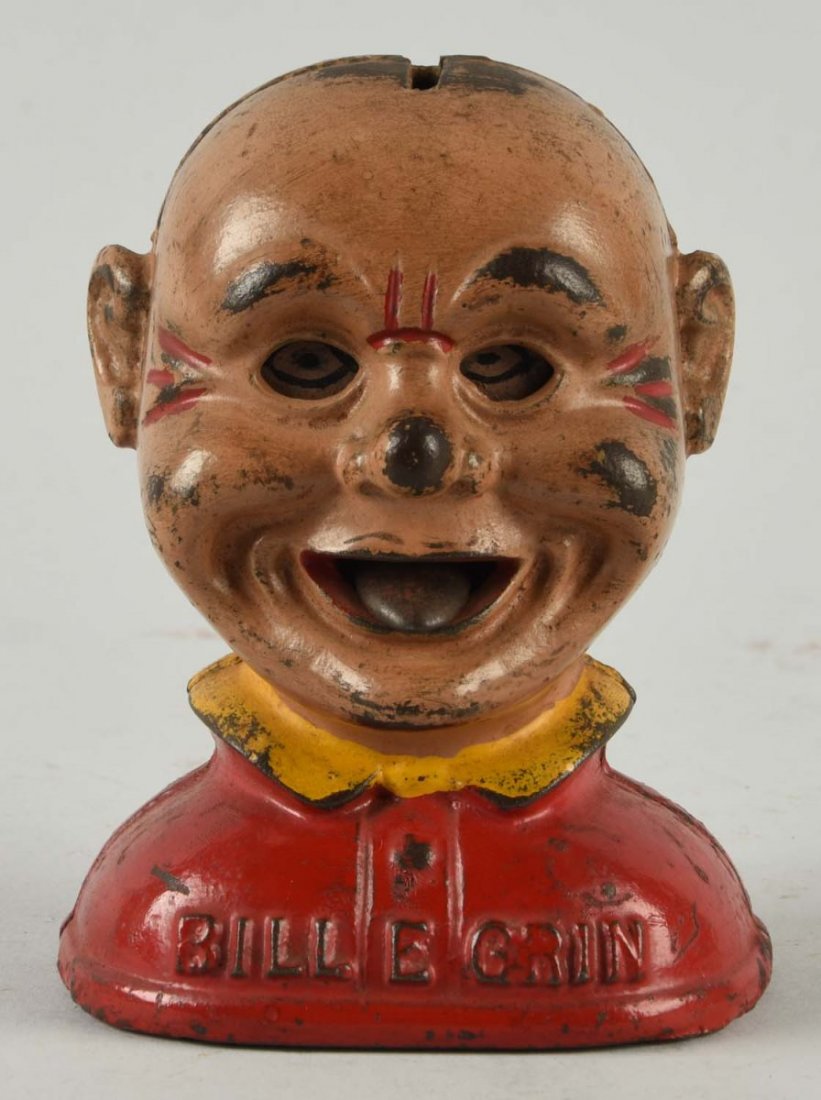 J. & E. Stevens Bill E Grin Mechanical Bank. (1 of 2)