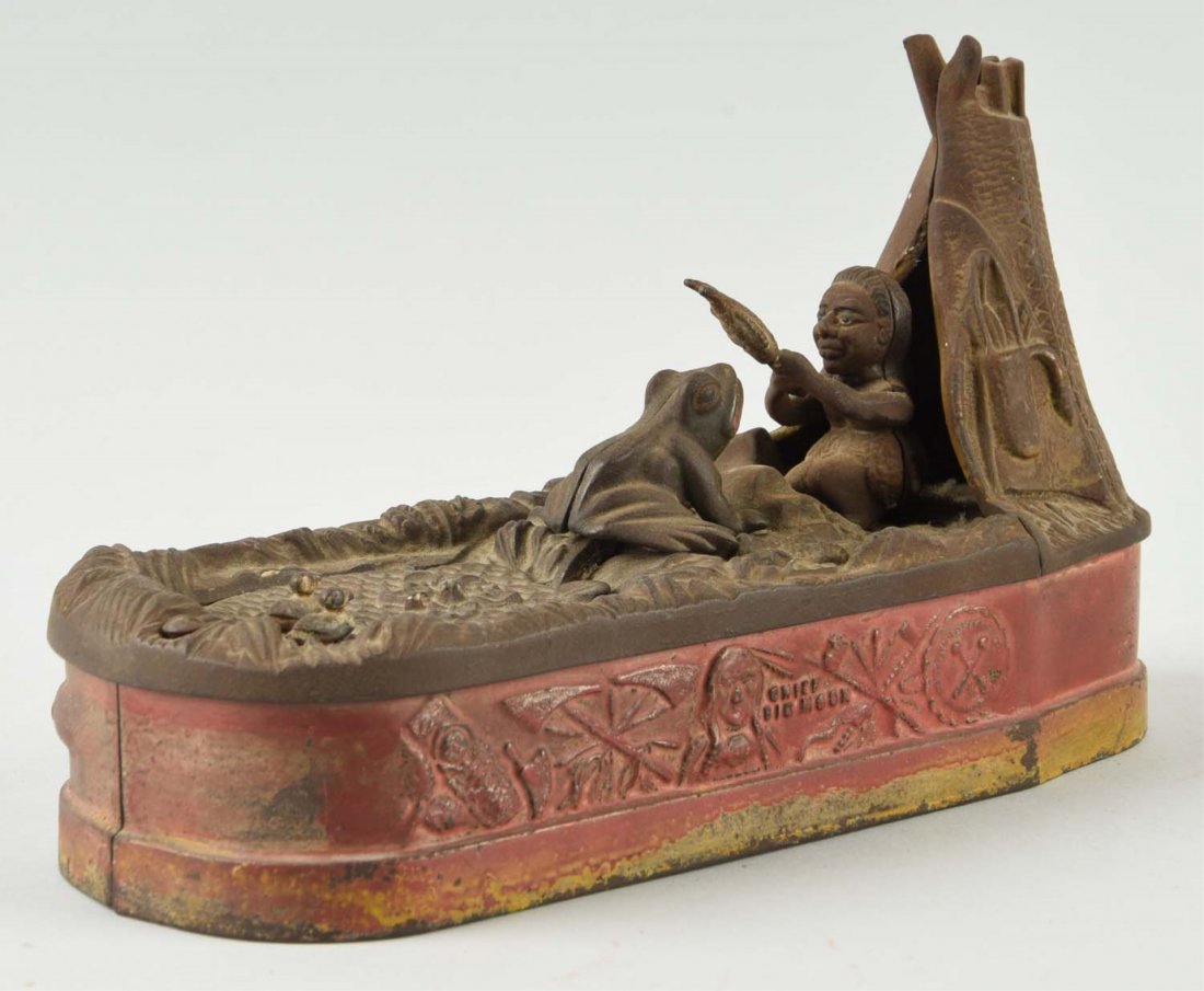 J. & E. Stevens Chief Big Moon Mechanical Bank. (1 of 2)