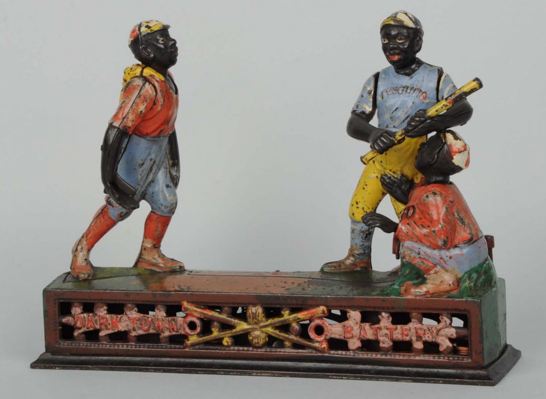 Darktown Battery Baseball Mechanical Bank. (1 of 3)